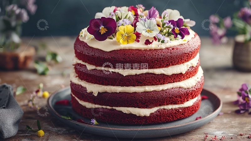 高清大图下载【趣麦麦图】红丝绒蛋糕4