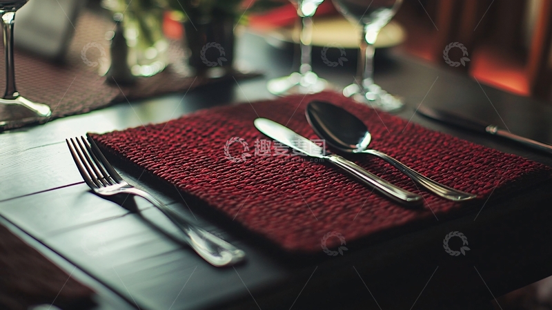 高清大图下载【趣麦麦图】高级餐厅餐具摆设