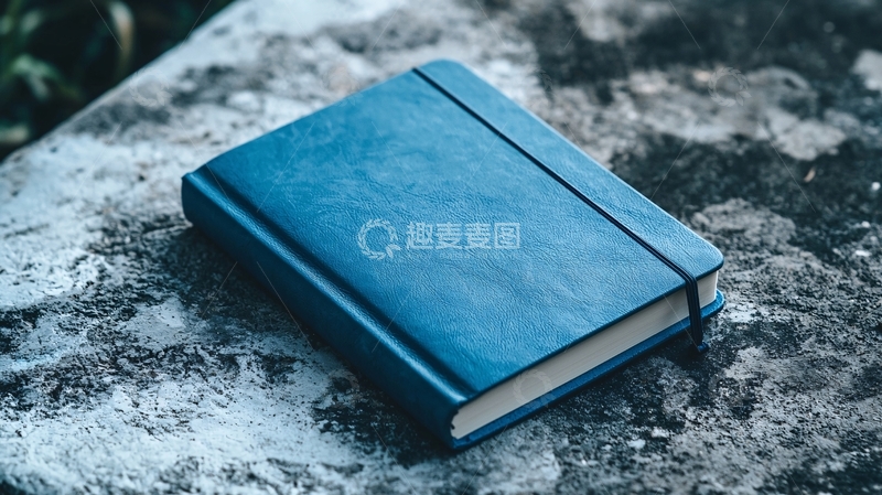 高清大图下载【趣麦麦图】蓝色皮质笔记本
