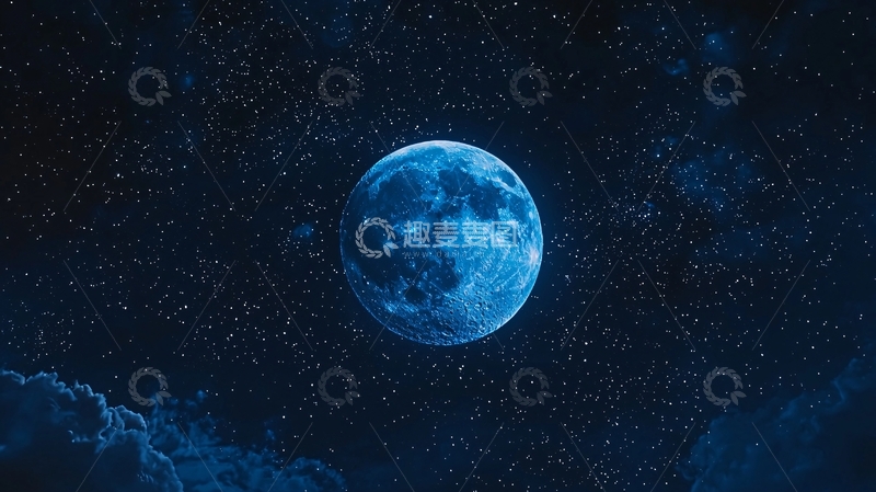 高清大图下载【趣麦麦图】蓝色月亮