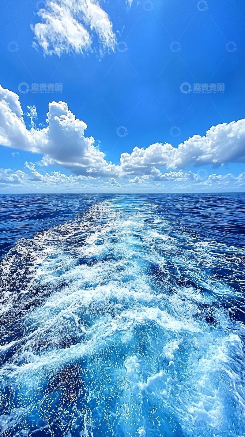 高清大图下载【趣麦麦图】碧海蓝天航海轨迹