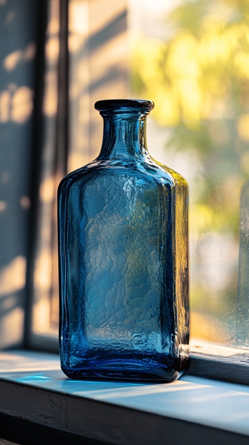蓝色玻璃瓶