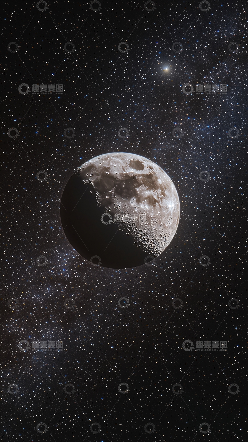 高清大图下载【趣麦麦图】太空中的月亮