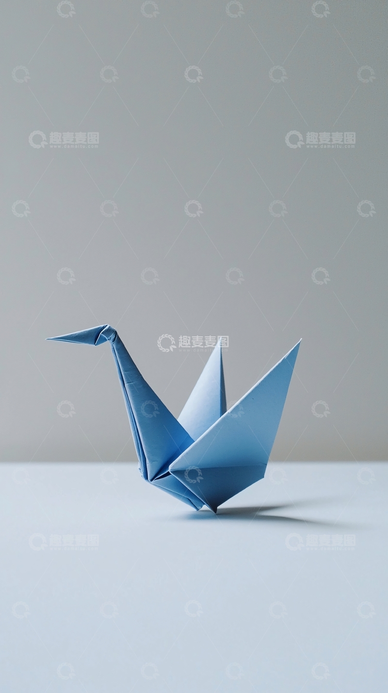 高清大图下载【趣麦麦图】蓝色纸鹤