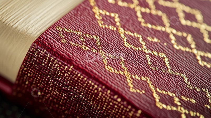 高清大图下载【趣麦麦图】酒红色皮质书本封面