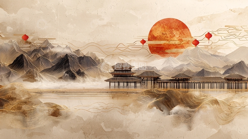 高清大图下载【趣麦麦图】水墨风山水