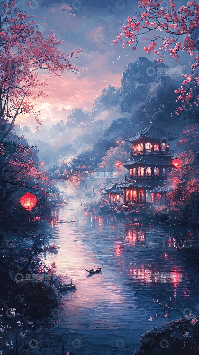 高清大图下载【趣麦麦图】唯美意境山水画4