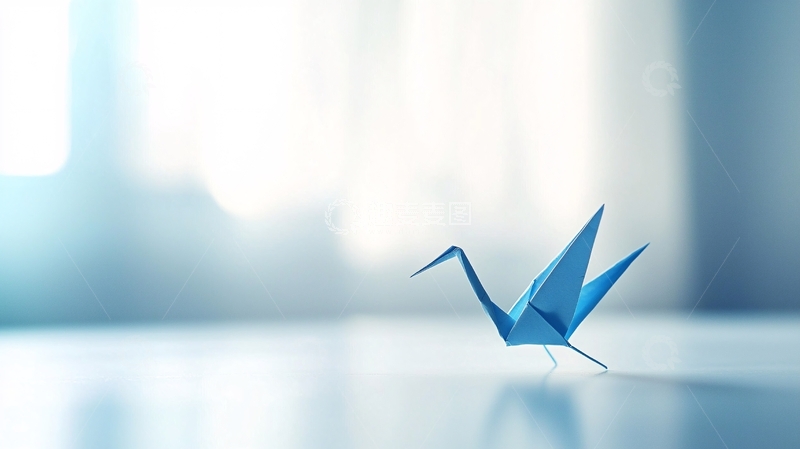 高清大图下载【趣麦麦图】蓝色纸鹤