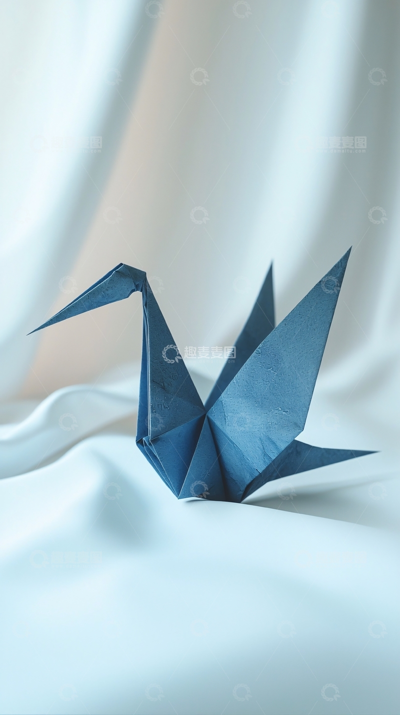 高清大图下载【趣麦麦图】蓝色纸鹤
