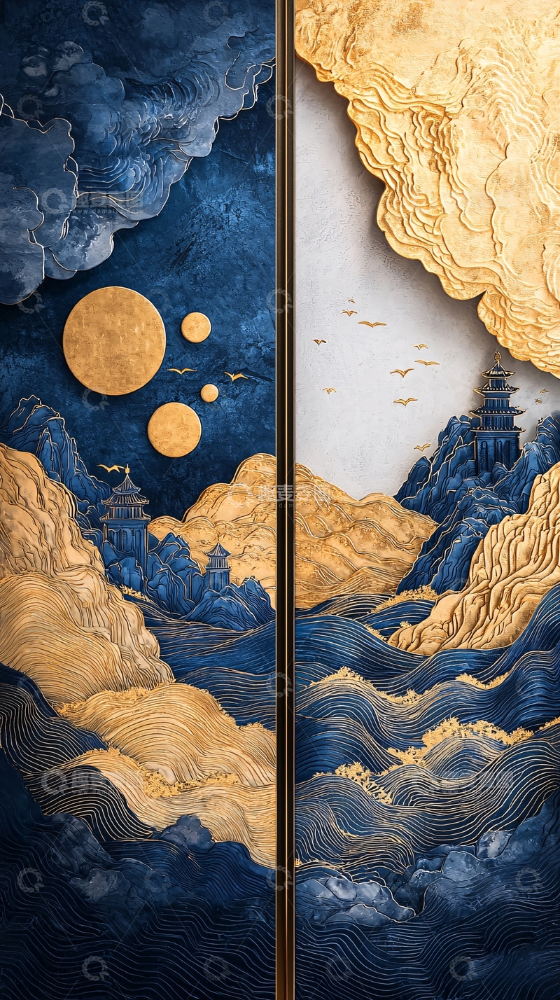 高清大图下载【趣麦麦图】水墨风格山水画