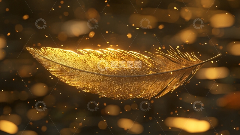 高清大图下载【趣麦麦图】金色羽毛