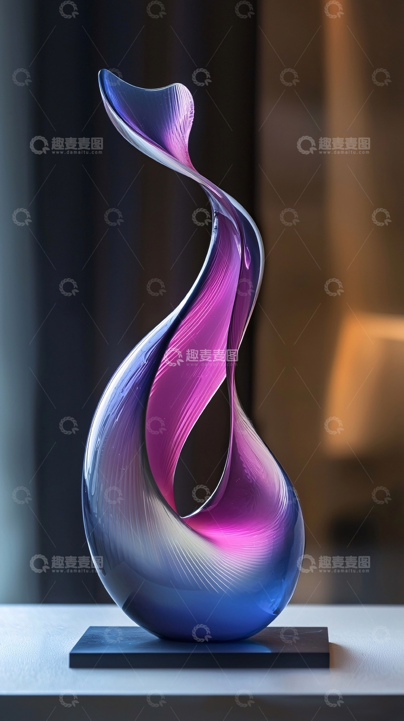 高清大图下载【趣麦麦图】抽象玻璃雕塑