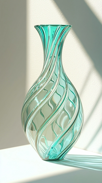 蓝绿色玻璃花瓶