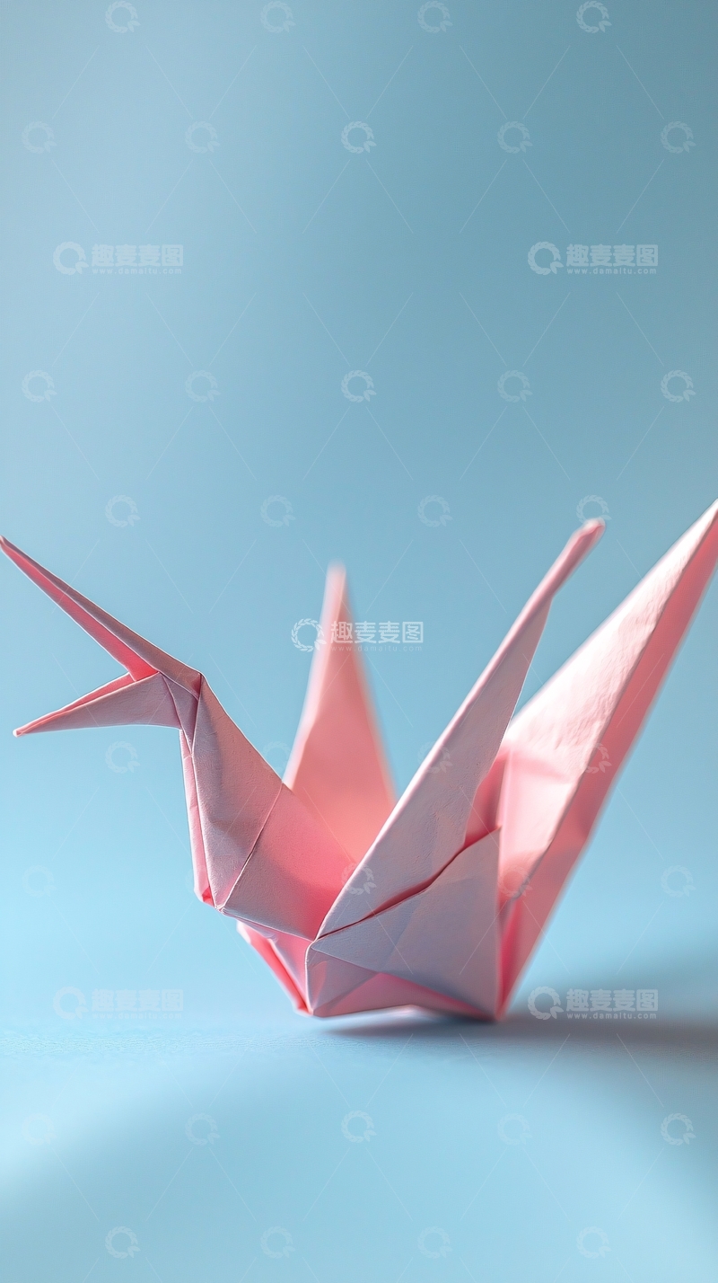 高清大图下载【趣麦麦图】粉色纸鹤