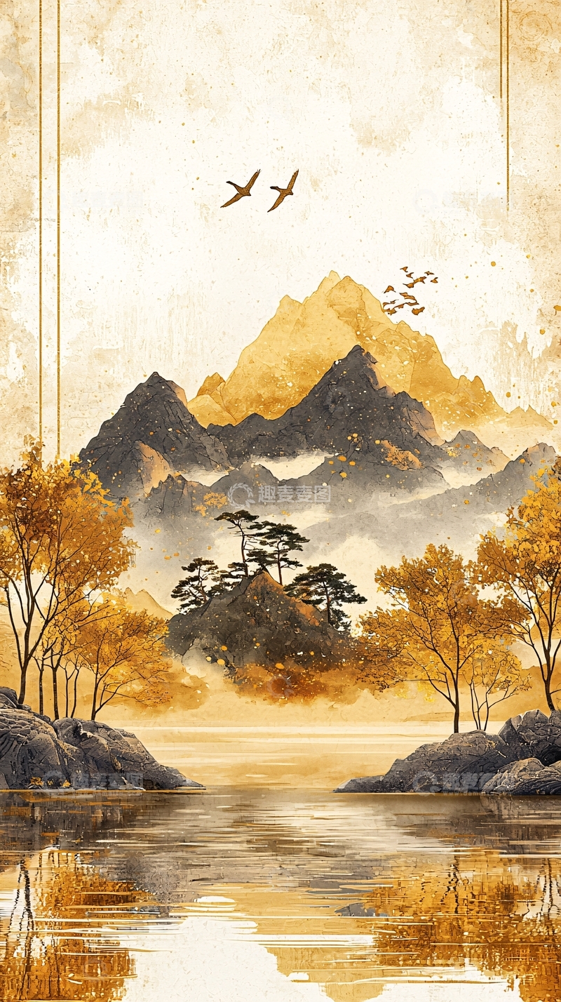 高清大图下载【趣麦麦图】水墨山水画419