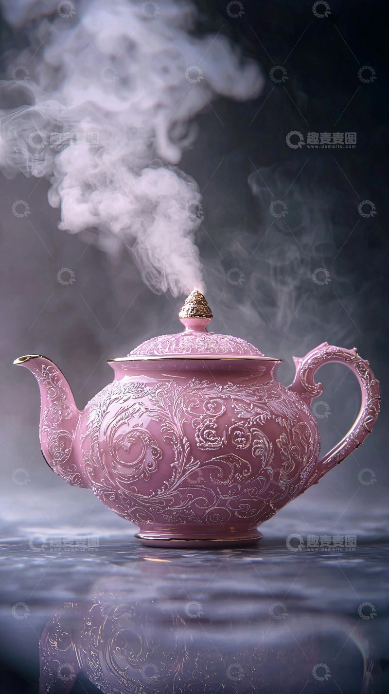 高清大图下载【趣麦麦图】粉色茶壶