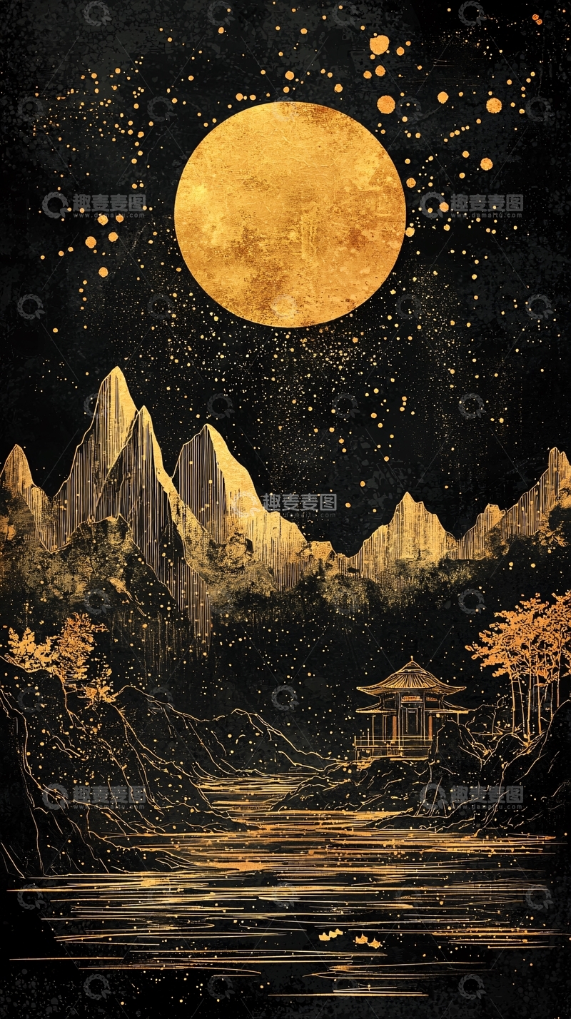 高清大图下载【趣麦麦图】金色月亮