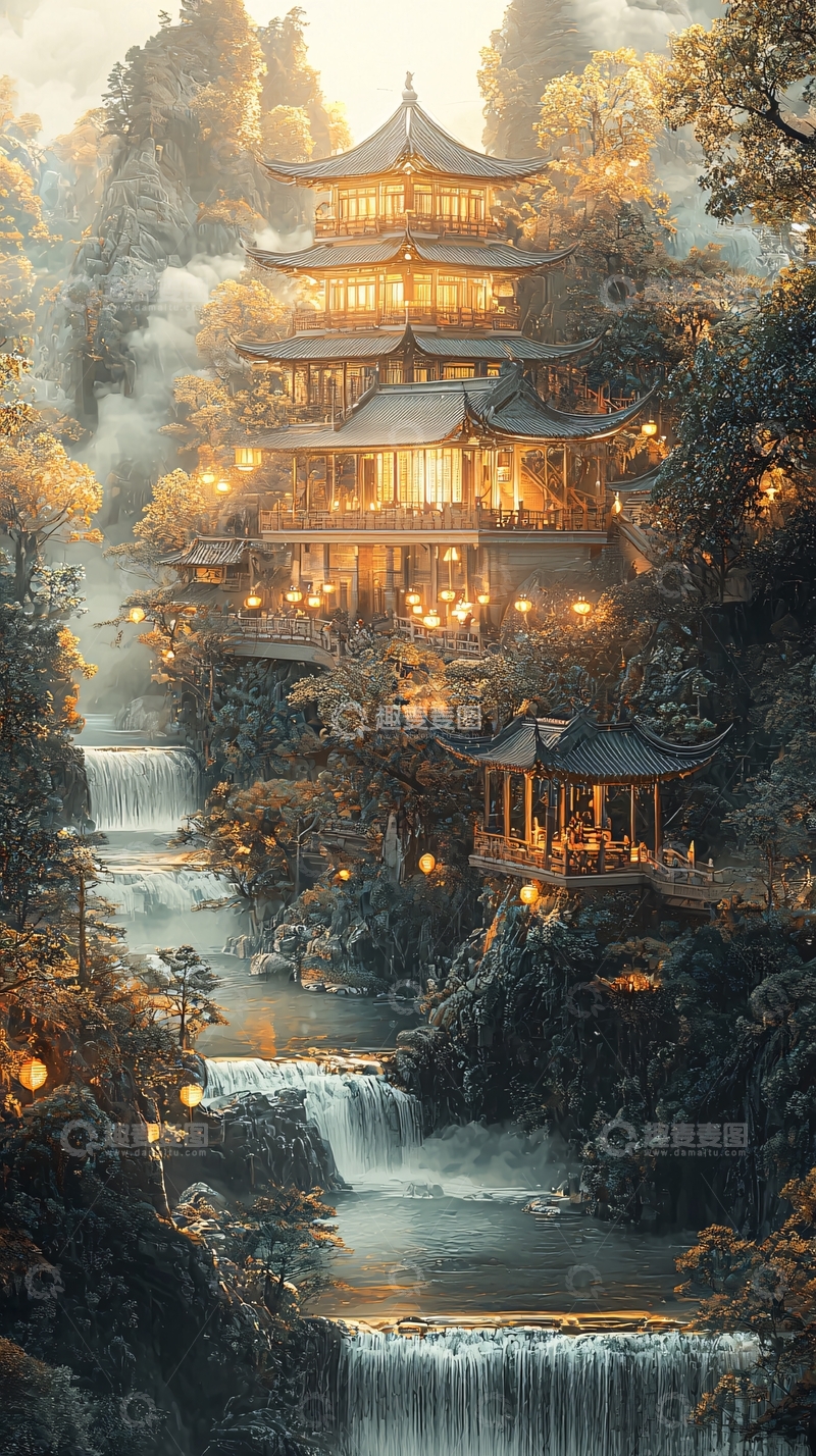 高清大图下载【趣麦麦图】中国风楼阁