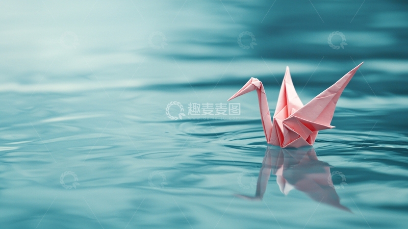 高清大图下载【趣麦麦图】粉色纸鹤