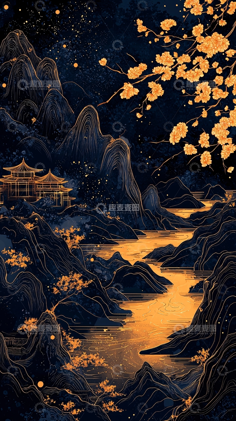 高清大图下载【趣麦麦图】夜色山水