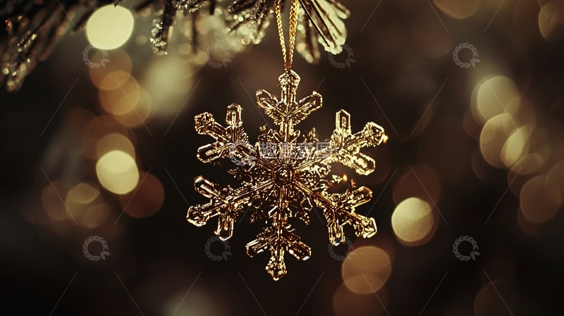 高清大图下载【趣麦麦图】冰晶雪花圣诞饰品