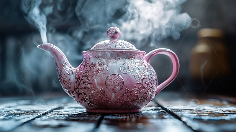 高清大图下载【趣麦麦图】粉色茶壶