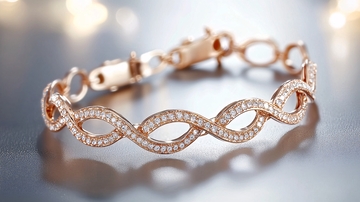 玫瑰金钻石缠绕手镯