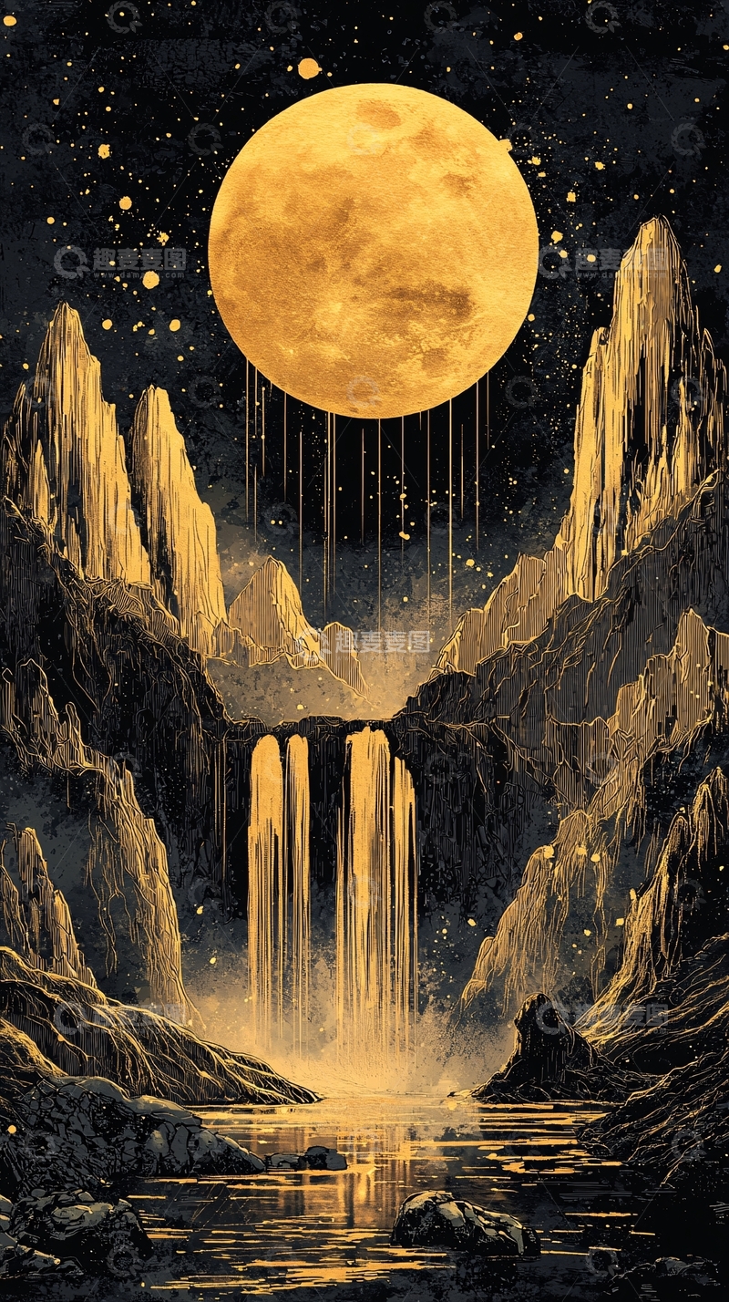 高清大图下载【趣麦麦图】金色月亮