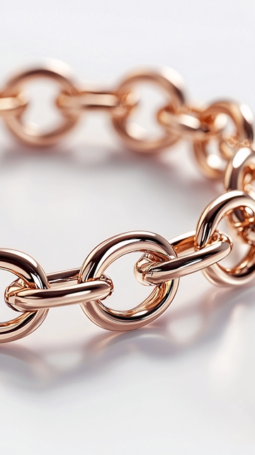 玫瑰金链条手镯