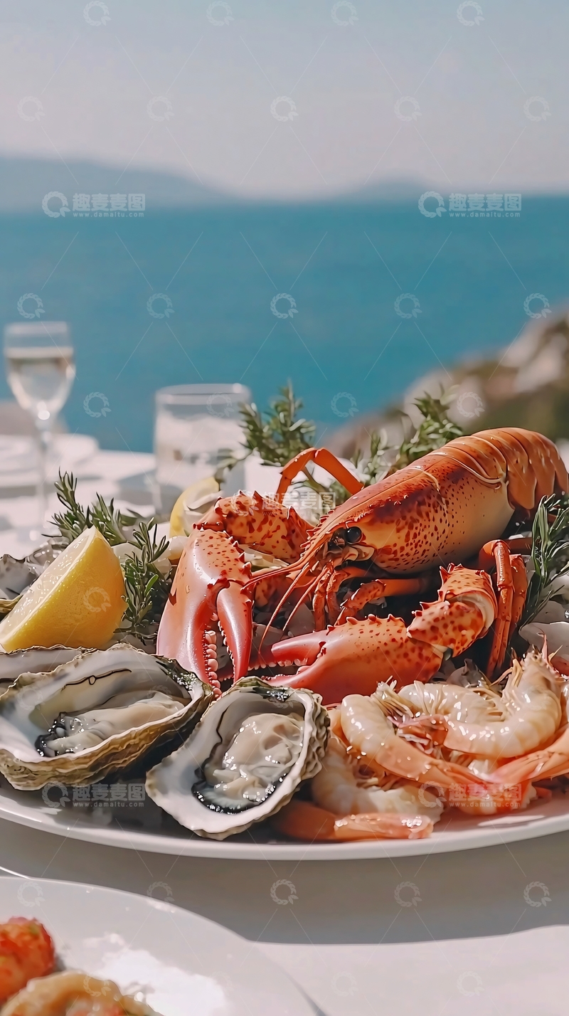 高清大图下载【趣麦麦图】海边盛宴海鲜大餐