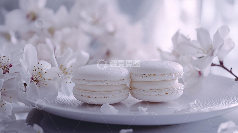 高清大图下载【趣麦麦图】白色马卡龙