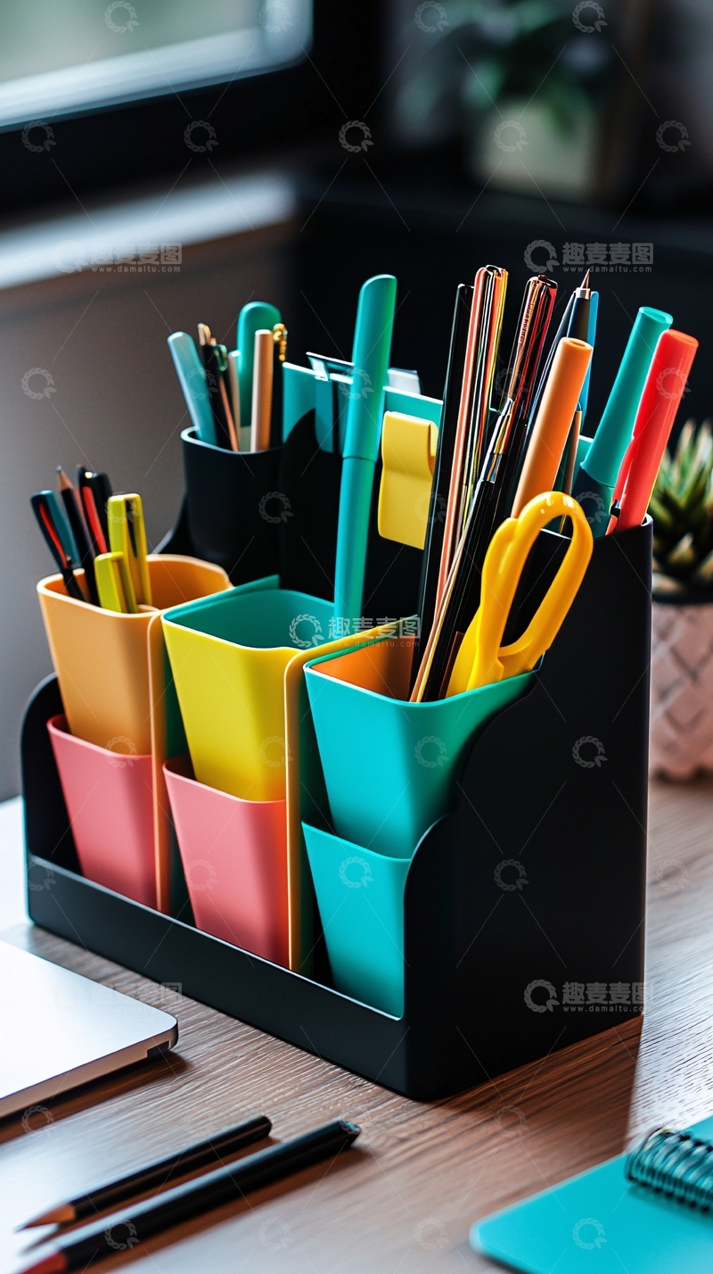 高清大图下载【趣麦麦图】彩色桌面收纳盒