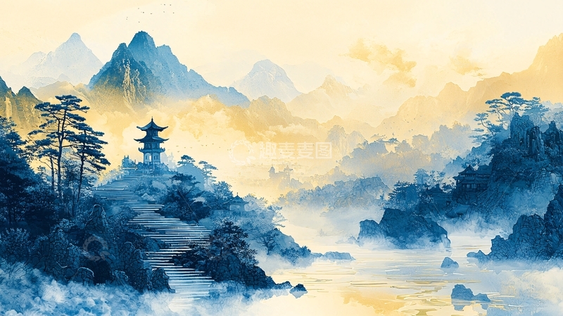 高清大图下载【趣麦麦图】水墨山水画意境