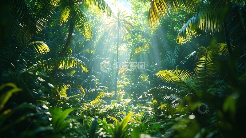 高清大图下载【趣麦麦图】热带雨林阳光树木
