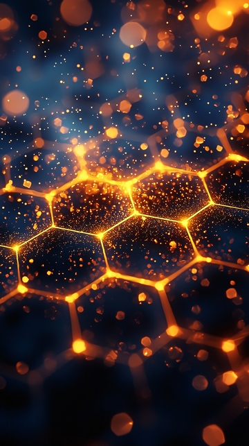 金色蜂窝状结构背景