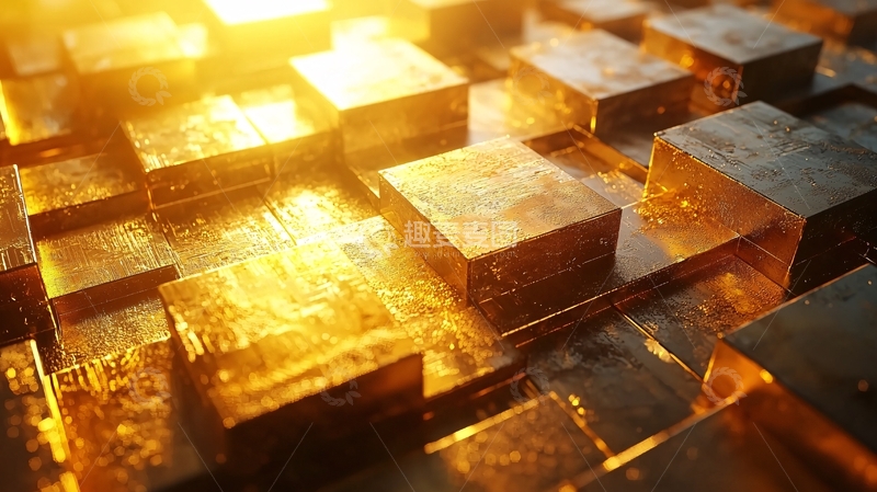 高清大图下载【趣麦麦图】金色金属方块矩阵