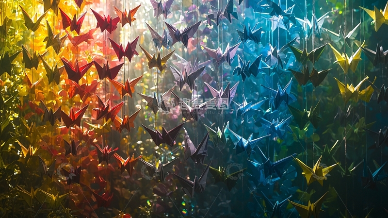 高清大图下载【趣麦麦图】彩色纸蝴蝶