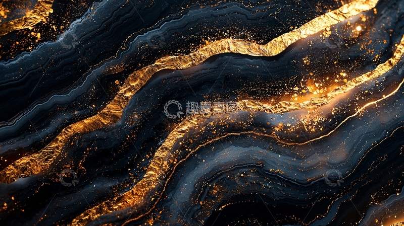 高清大图下载【趣麦麦图】黑色金色纹理