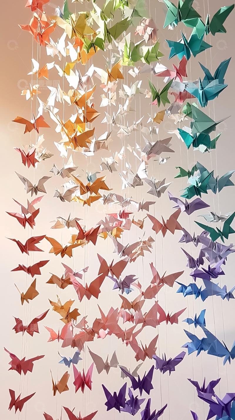 高清大图下载【趣麦麦图】彩色纸蝴蝶吊饰