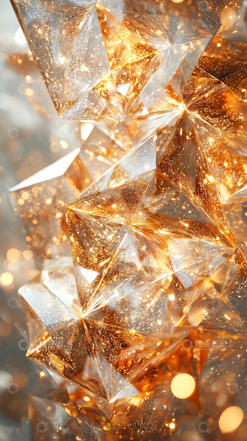 高清大图下载【趣麦麦图】闪耀的金色多面体