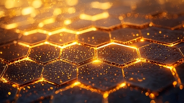 金色发光蜂窝结构