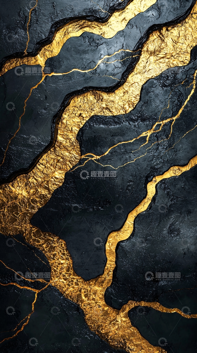 高清大图下载【趣麦麦图】黑色背景金色纹理