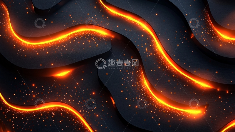 高清大图下载【趣麦麦图】暗黑系流光背景