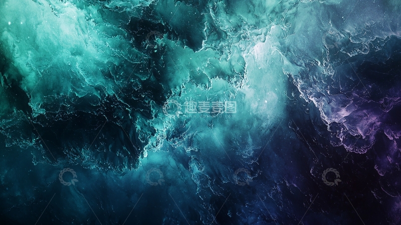 高清大图下载【趣麦麦图】梦幻蓝色宇宙星云