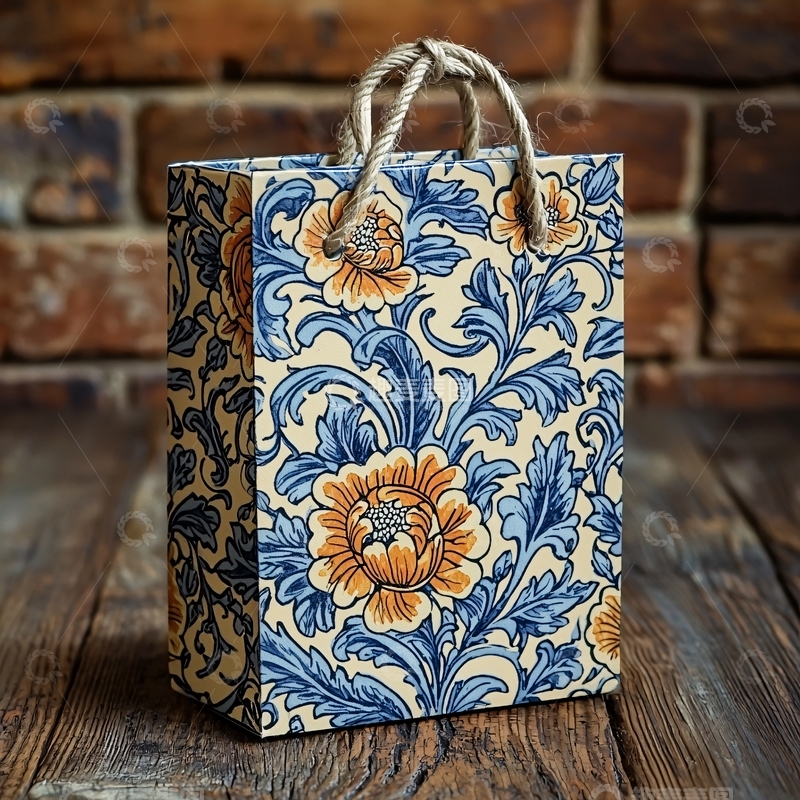 高清大图下载【趣麦麦图】花卉图案纸袋