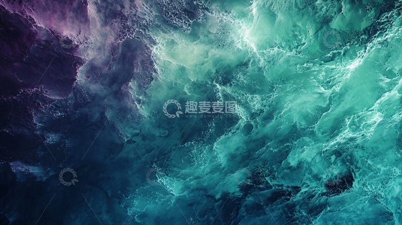 高清大图下载【趣麦麦图】梦幻般的蓝绿色云雾