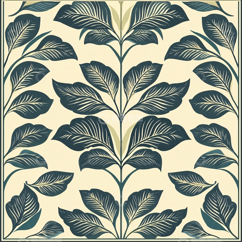 高清大图下载【趣麦麦图】对称叶片图案