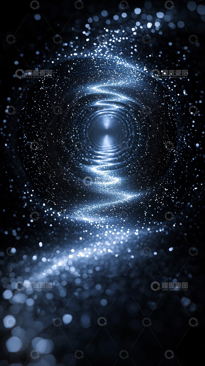 高清大图下载【趣麦麦图】蓝色星光隧道
