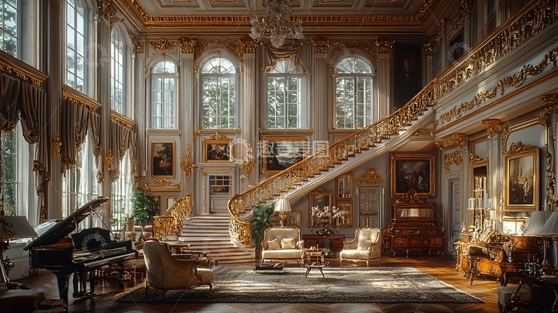 高清大图下载【趣麦麦图】奢华欧式建筑室内