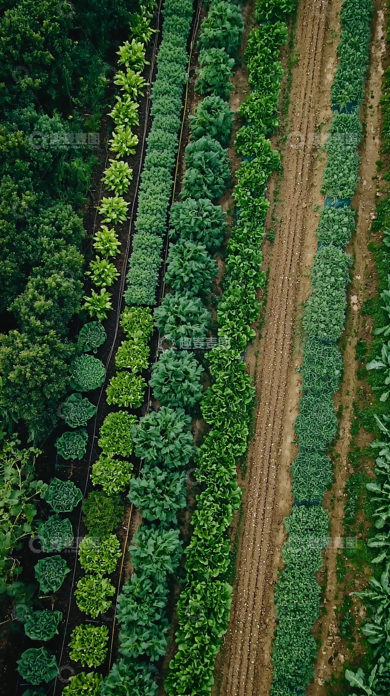 高清大图下载【趣麦麦图】高空俯瞰绿色田园